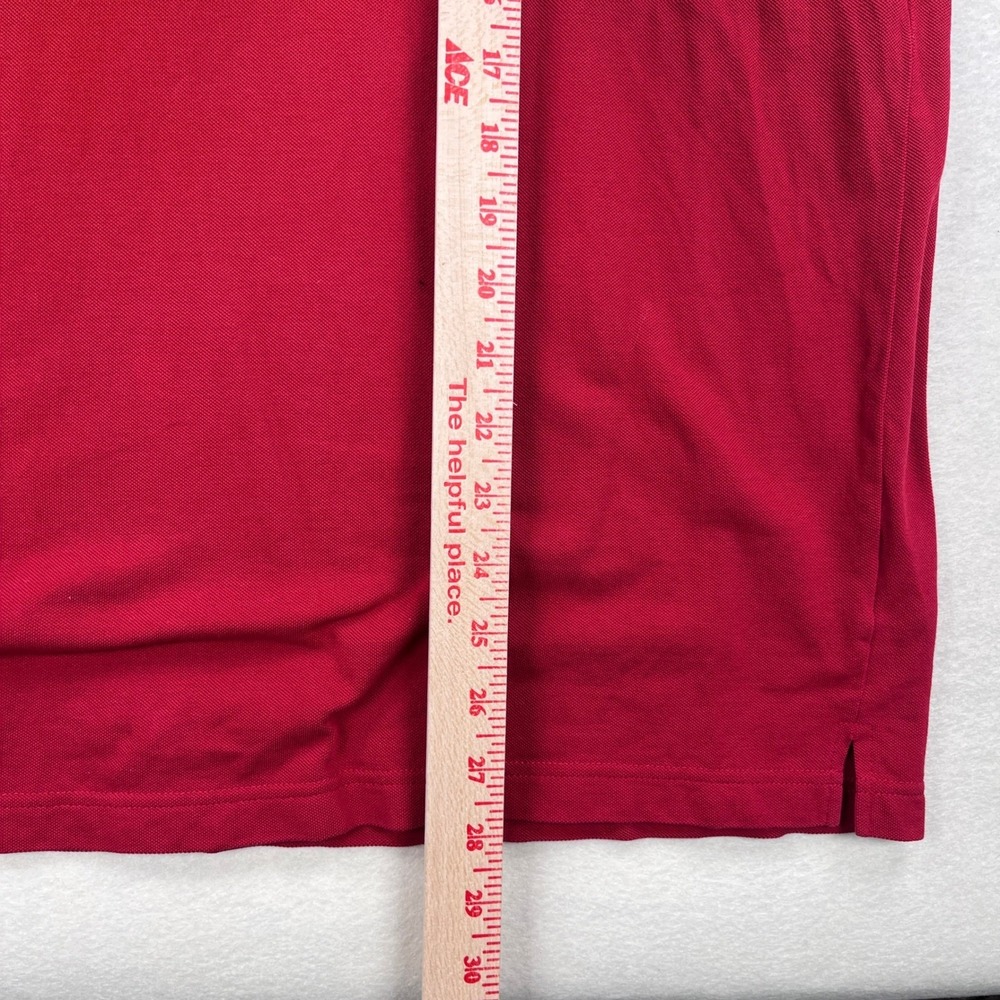 Hugo Boss Mens Red Pima Cotton Short Sleeve Polo Shirt Size L Logo Collared - Picture 8 of 9
